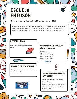 Emerson MS Registration Days / Dias Registracion escuela Emerson 